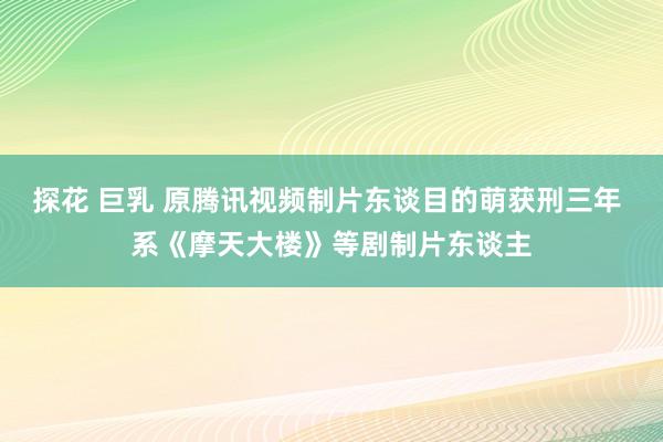 探花 巨乳 原腾讯视频制片东谈目的萌获刑三年 系《摩天大楼》等剧制片东谈主