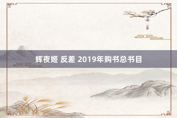 辉夜姬 反差 2019年购书总书目